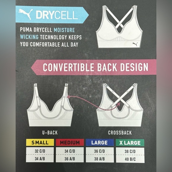 Puma performance black sports bra size M NWOT - Picture 5 of 5